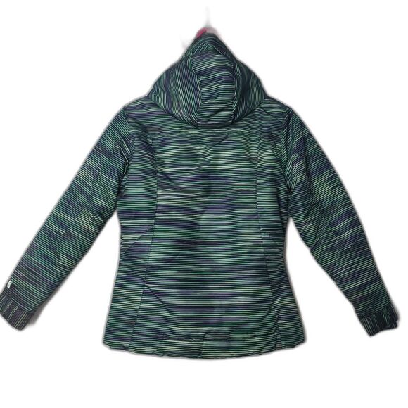 C9 Champion Waterproof Green Purple Striped Two Layer Coat Girls Size Medium 7-8 - Picture 10 of 11